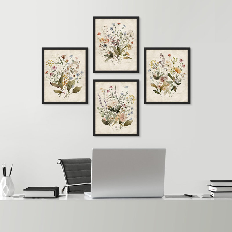 SIGNLEADER Vintage Wildflowers Bouquet Antique Botanical Floral